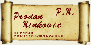 Prodan Minković vizit kartica
